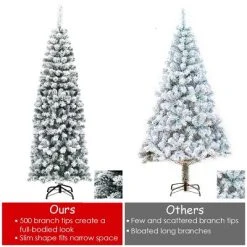 Tangkula Pencil Artificial Christmas Tree Snow Flocked Pencil Tree with Flexible Stand -Northlight Christmas Store GUEST 8fa696a6 d23f 4c7a 99b3 27e5837dcee8