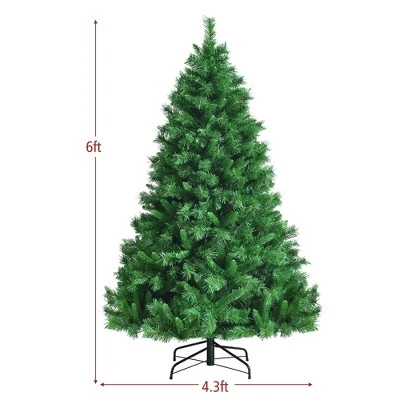 Costway 6ft Pre-Lit Artificial Hinged Christmas Tree w/8 Modes LED Lights and Foot Pedal 5 Costway 6ft Pre-Lit Artificial Hinged Christmas Tree w/8 Modes LED Lights and Foot Pedal - Image 3
