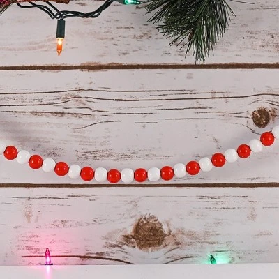 Ornativity Red and White Beaded Garland - 10 ft 4 Ornativity Red and White Beaded Garland - 10 ft - Image 2