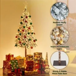Yaheetech Snow Flocked Artificial Christmas Tree with Lights for Home Party -Northlight Christmas Store GUEST 907ca844 236d 497a aa83 e8881052dfe0