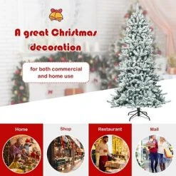 Costway 7Ft Premium Hinged Snow Flocked Slim Artificial Christmas Fir Tree w/ Pine Cones 14 Costway 7Ft Premium Hinged Snow Flocked Slim Artificial Christmas Fir Tree w/ Pine Cones -Northlight Christmas Store GUEST 9091f322 aed7 42fd af14 e3717acf65a4
