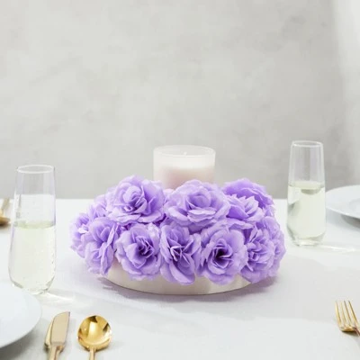 Bright Creations Juvale 50 Pack Light Purple Artificial Flowers for Decoration, 3 Inch Stemless Silk Cloth Roses for Wall Decor, Wedding Receptions, Spring Decor 5 Bright Creations Juvale 50 Pack Light Purple Artificial Flowers for Decoration, 3 Inch Stemless Silk Cloth Roses for Wall Decor, Wedding Receptions, Spring Decor - Image 3