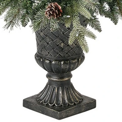 Home Heritage Entryway Potted Pine PVC Pre-Lit Artificial Christmas Tree with Warm White LED Lights and Potted Base 6 Home Heritage Entryway Potted Pine PVC Pre-Lit Artificial Christmas Tree with Warm White LED Lights and Potted Base - Image 4
