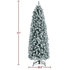 Yaheetech Flocked Pencil Artificial Christmas Tree Snow Frosted Christmas Tree, Green -Northlight Christmas Store GUEST 9149eab7 8d27 4011 a7ac 57e1966770b3