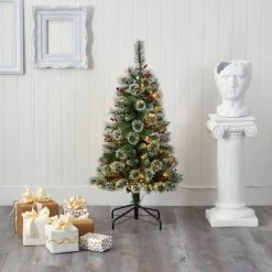4ft Nearly Natural Pre-Lit LED Frosted Swiss Pine Artificial Christmas Tree Clear Lights 11 4ft Nearly Natural Pre-Lit LED Frosted Swiss Pine Artificial Christmas Tree Clear Lights -Northlight Christmas Store GUEST 917f6a01 30d4 4b17 a69e 9095c4b64e5a