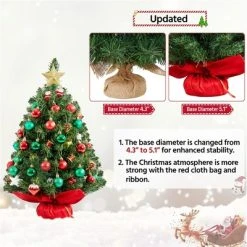 Yaheetech Tabletop Christmas Tree Mini Artificial Christmas Tree with Cement Base, Green -Northlight Christmas Store GUEST 91d426b5 102b 4b40 b798 4252b8c7a3d1