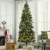 HOMCOM Skinny Prelit Artificial Christmas Tree Holiday Decoration with Snow-dipped Branches, Warm White LED Lights, Auto Open, Green 1 HOMCOM Skinny Prelit Artificial Christmas Tree Holiday Decoration with Snow-dipped Branches, Warm White LED Lights, Auto Open, Green -Northlight Christmas Store GUEST 9200012d d472 4f9d 8f0f d0ac511b6b7b