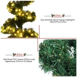 Costway Set of 2 Pre-lit Spiral Artificial Christmas Entrance Tree 4FT w/ 150 LED Lights -Northlight Christmas Store GUEST 925a2039 dfde 4272 9821 281689211360