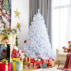 Costway 6ft White Iridescent Tinsel Artificial Christmas Tree w/ 792 Branch Tips -Northlight Christmas Store GUEST 92881802 2821 4947 b4e1 9b3daddb8c45