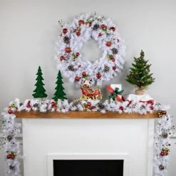 Northlight 9' x 8" White Canadian Pine Artificial Christmas Garland, Unlit