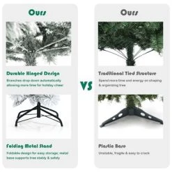 Costway 5ft/6ft/7ft Snow Flocked Hinged Artificial Slim Christmas Tree with Pine Needles -Northlight Christmas Store GUEST 9401ee69 5ab6 4395 b207 14a08fb99d9c