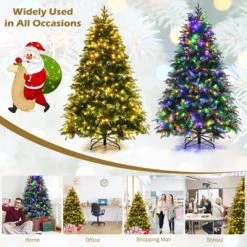 Tangkula Hinged Life-Like Christmas Tree W/ LED Lights Pre-Lit Artificial Xmas Tree W/ PE & PVC Leaves -Northlight Christmas Store GUEST 94449eb3 997b 44eb 9460 2c394175ea4d