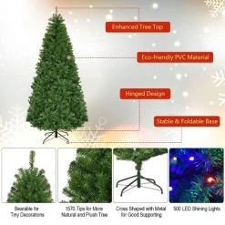 Costway 7Ft Pre-Lit Artificial Christmas Tree Hinged 500 LED Lights -Northlight Christmas Store GUEST 94ad57d0 b0ec 4e6d b0b2 27b0a5729129