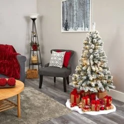 4ft Nearly Natural Pre-Lit LED Flocked West Virginia Fir Artificial Christmas Tree Clear Lights -Northlight Christmas Store GUEST 967aa21e 6e48 4ed2 924b 3cc5b91d84a0