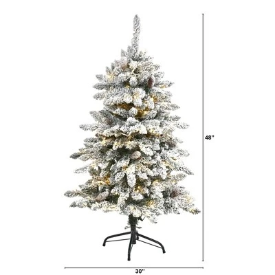 4ft Nearly Natural Pre-Lit LED Flocked Livingston Fir Artificial Christmas Tree Clear Lights 3 4ft Nearly Natural Pre-Lit LED Flocked Livingston Fir Artificial Christmas Tree Clear Lights