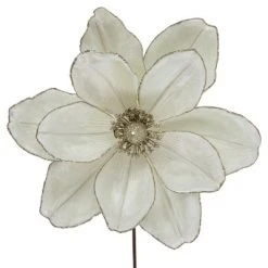 Northlight 24" Cream Magnolia Glittered Christmas Stem Spray -Northlight Christmas Store GUEST 96e3138e e013 4766 9a99 0414ccda0797