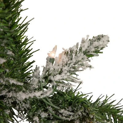 Northlight 9' x 10" Prelit Snow Mountain Pine Artificial Christmas Garland - Clear Lights 4 Northlight 9' x 10" Prelit Snow Mountain Pine Artificial Christmas Garland - Clear Lights - Image 2