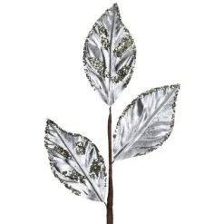 Northlight 25" Glittered Platinum Leaves Christmas Spray -Northlight Christmas Store GUEST 972306ec 8a6e 435c 9f00 0cb3935f5b1a