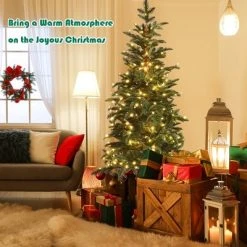 Costway 6ft Pre-Lit Artificial Hinged Pencil Christmas Tree w/250 Lights and Metal Stand -Northlight Christmas Store GUEST 97693d7b b2fd 435f 9433 d8f5aa6b6b55