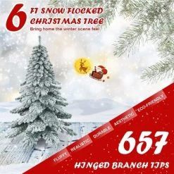 Tangkula Snow Flocked Artificial Christmas Tree Hinged Alaskan Pine Decoration Tree 16 Tangkula Snow Flocked Artificial Christmas Tree Hinged Alaskan Pine Decoration Tree -Northlight Christmas Store GUEST 978abae2 9bb7 42cd a494 adfb2864f15f