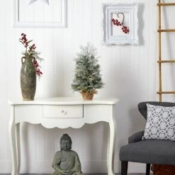 Nearly Natural 24" Pre-Lit LED Flocked Artificial Christmas Tree with Burlap Base Clear Lights -Northlight Christmas Store GUEST 97f8f5c6 f39e 4d4a 9846 ac980442681b