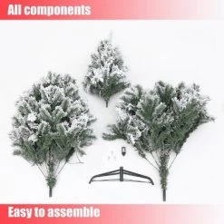 LuxenHome 7ft Pre-Lit LED Artificial Flocked Full Spruce Christmas Tree -Northlight Christmas Store GUEST 980979b1 178b 46ba 905c 20d15cb79f24