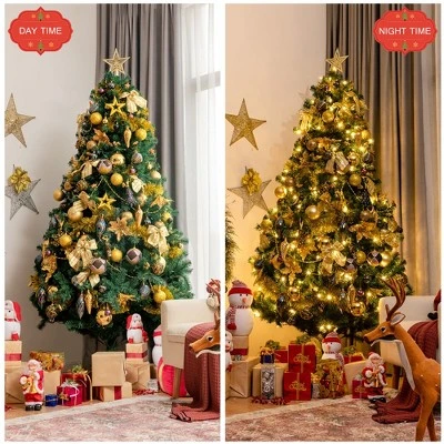 Costway 7.5FT Pre-Lit Artificial Christmas Tree 1100 Tips w/140 Ornaments and 250 Lights 10 Costway 7.5FT Pre-Lit Artificial Christmas Tree 1100 Tips w/140 Ornaments and 250 Lights - Image 8
