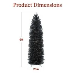 Best Choice Products Pre-Lit Black Artificial Christmas Tree, Holiday Pencil Tree w/ Metal Base -Northlight Christmas Store GUEST 988c9c52 0da7 46b6 a258 330959e19bc0