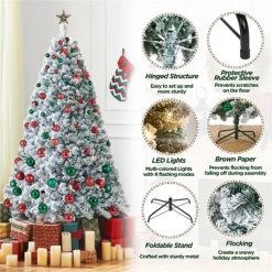 Yaheetech Pre-lit Flocked Artificial Christmas Tree -Northlight Christmas Store GUEST 98b2b2c3 d0c8 47f3 9aea a8f22858aaa7