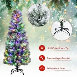 Costway 6FT Pre-Lit Hinged Christmas Tree Snow Flocked w/9 Modes Remote Control Lights -Northlight Christmas Store GUEST 990c569a 6aec 476b ac24 4a9fde88099b