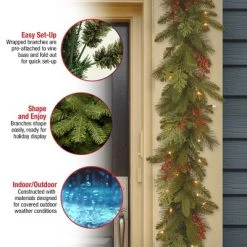 National Tree Company Pre-Lit 'Feel Real' Artificial Christmas Garland, Green, Classical, White Lights, With Berry Clusters, Plug In,9 Feet -Northlight Christmas Store GUEST 9917f5da b7ca 4ece 836b e2fc59ad2059