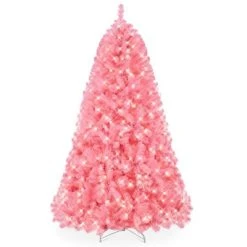 Best Choice Products Pre-Lit Pink Christmas Tree, Artificial Full Holiday Decoration w/ Branch Tips, Incandescent Lights -Northlight Christmas Store GUEST 994a9e3c 43ce 478a af49 f37bfa9eedc8