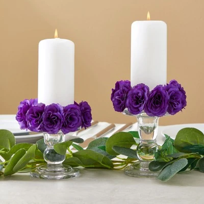 Bright Creations 75 Pack Purple Flowers for Crafts, 2 Inch Stemless Silk Cloth Roses for Wall Decorations, Wedding Receptions, Spring Decor 5 Bright Creations 75 Pack Purple Flowers for Crafts, 2 Inch Stemless Silk Cloth Roses for Wall Decorations, Wedding Receptions, Spring Decor - Image 3