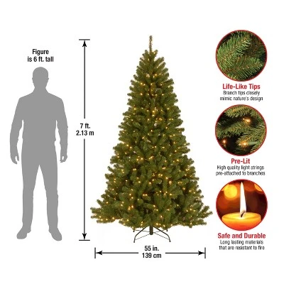 National Tree Company 7 ft Pre-Lit Artificial Christmas Tree, Green, North Valley Spruce, White Lights, Includes Stand 6 National Tree Company 7 ft Pre-Lit Artificial Christmas Tree, Green, North Valley Spruce, White Lights, Includes Stand - Image 4