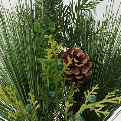 14" Potted Mixed Greenery with Pinecones Christmas Artificial Plant Arrangement - Wondershop™ 4 14" Potted Mixed Greenery with Pinecones Christmas Artificial Plant Arrangement - Wondershop™ - Image 2