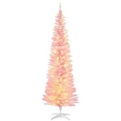 HOMCOM 7' Tall Pre-Lit Slim Noble Fir Artificial Christmas Tree with Realistic Branches, 200 Warm White LED Lights and 499 Tips -Northlight Christmas Store GUEST 9a98f756 fea6 41ba ac7a 8311f73d8fe3