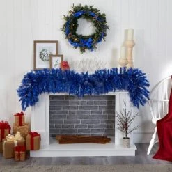 Nearly Natural 6' Pre-lit Pine Artificial Christmas Garland Blue with Warm White Lights -Northlight Christmas Store GUEST 9aa0da1d ecc9 4613 a0b2 b646cbc880b6