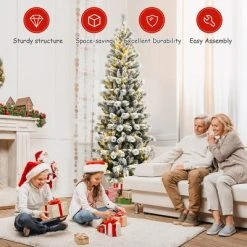Costway 7.5FT Pre-Lit Hinged Christmas Tree Snow Flocked w/9 Modes Remote Control Lights 15 Costway 7.5FT Pre-Lit Hinged Christmas Tree Snow Flocked w/9 Modes Remote Control Lights -Northlight Christmas Store GUEST 9b4d53f4 5f7a 428d b58c a7b79a03191c