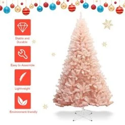 Tangkula 7ft Pink Artificial Christmas Tree 937 Hinged tips w/ Metal Stand Holiday Season -Northlight Christmas Store GUEST 9b975182 e2cb 4f8b 9b5c df0eb5f08df2