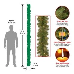National Tree Company Pre-Lit Artificial Christmas Garland, Green, North Valley Spruce, Dual Color LED Lights, Plug In, Christmas Collection, 9 Feet -Northlight Christmas Store GUEST 9baeae61 65cf 4840 822d b7ca678a4712