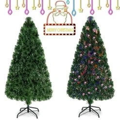 Costway Pre-Lit Fiber Optic Artificial PVC Christmas Tree Metal 5Ft -Northlight Christmas Store GUEST 9c1757b3 cdea 4f28 8280 a7e3a9e9fc70
