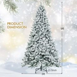 Tangkula 9ft Snow Flocked Christmas Tree 1498 Premium Hinged Tips Artificial Unlit Tree -Northlight Christmas Store GUEST 9c6bc408 eab3 4fad a33e 897348e13e35