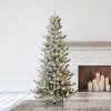 Home Heritage Natural Pine 7' Flocked Prelit Artificial Christmas Tree, 400 White LED Fairy Lights, 647 PVC Foliage Tips, Foot Pedal, and Stand, Green -Northlight Christmas Store GUEST 9ca66ae8 7869 4e23 bf15 8a4d3136c906