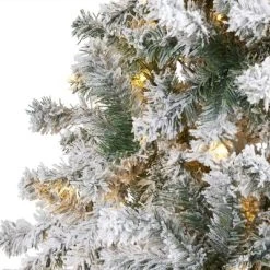 8ft Nearly Natural Pre-Lit LED Flocked Full Rock Springs Spruce Artificial Christmas Tree Clear Lights -Northlight Christmas Store GUEST 9e322730 6c27 4dfb a590 3da4abac6265