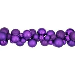 Northlight 6' Purple 3-Finish Shatterproof Ball Christmas Garland -Northlight Christmas Store GUEST 9ec12d5a ac2f 49d5 875e ee0904a8d494