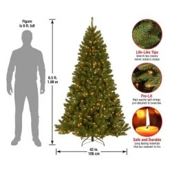 National Tree Company 6.5 ft Pre-Lit Artificial Full Christmas Tree, Green, North Valley Spruce, White Lights, Includes Stand -Northlight Christmas Store GUEST 9f3179c4 4194 48d2 b3b7 f50b9e3bbb10