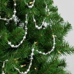 Northlight 9' Silver Shiny and Matte Shatterproof Beaded Christmas Garland, Unlit