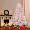 6.5ft Puleo Pre-Lit White Northern Fir Artificial Christmas Tree Clear Lights