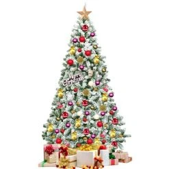 Tangkula Artificial Hinged Christmas Pines Tree Snow Flocked Decoration Tree -Northlight Christmas Store GUEST a0b311f9 d61f 461e a256 a31225ba722c