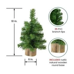 Northlight 10" Alpine Medium Artificial Christmas Tree with Wooden Base - Unlit -Northlight Christmas Store GUEST a170b23b 480c 47db 8a7c 245e8917f57b